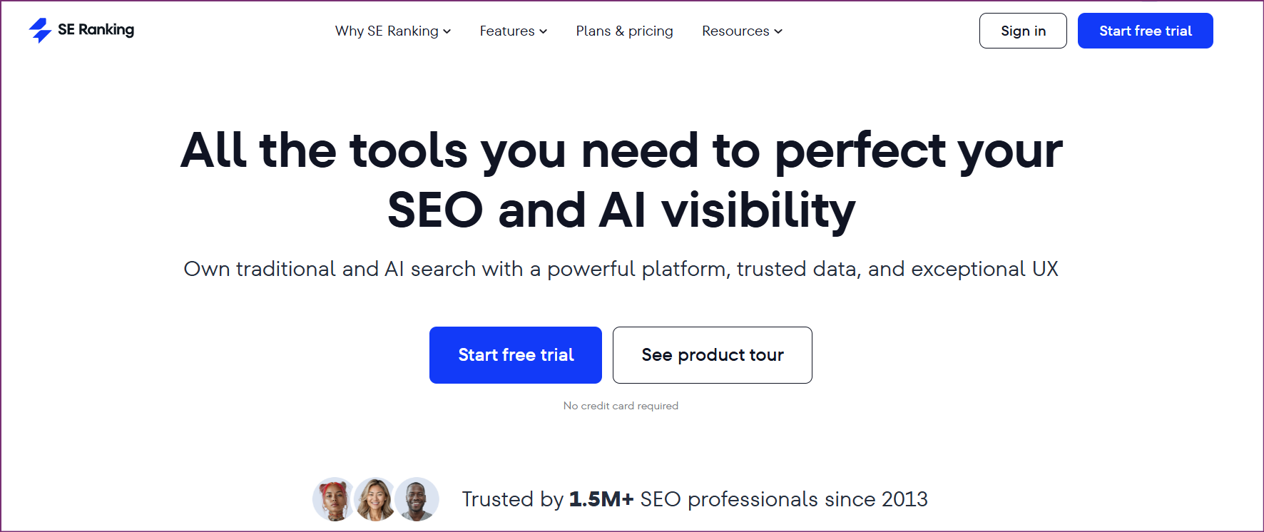SE Ranking SE Visible AI visibility tracking with GEO audit features
